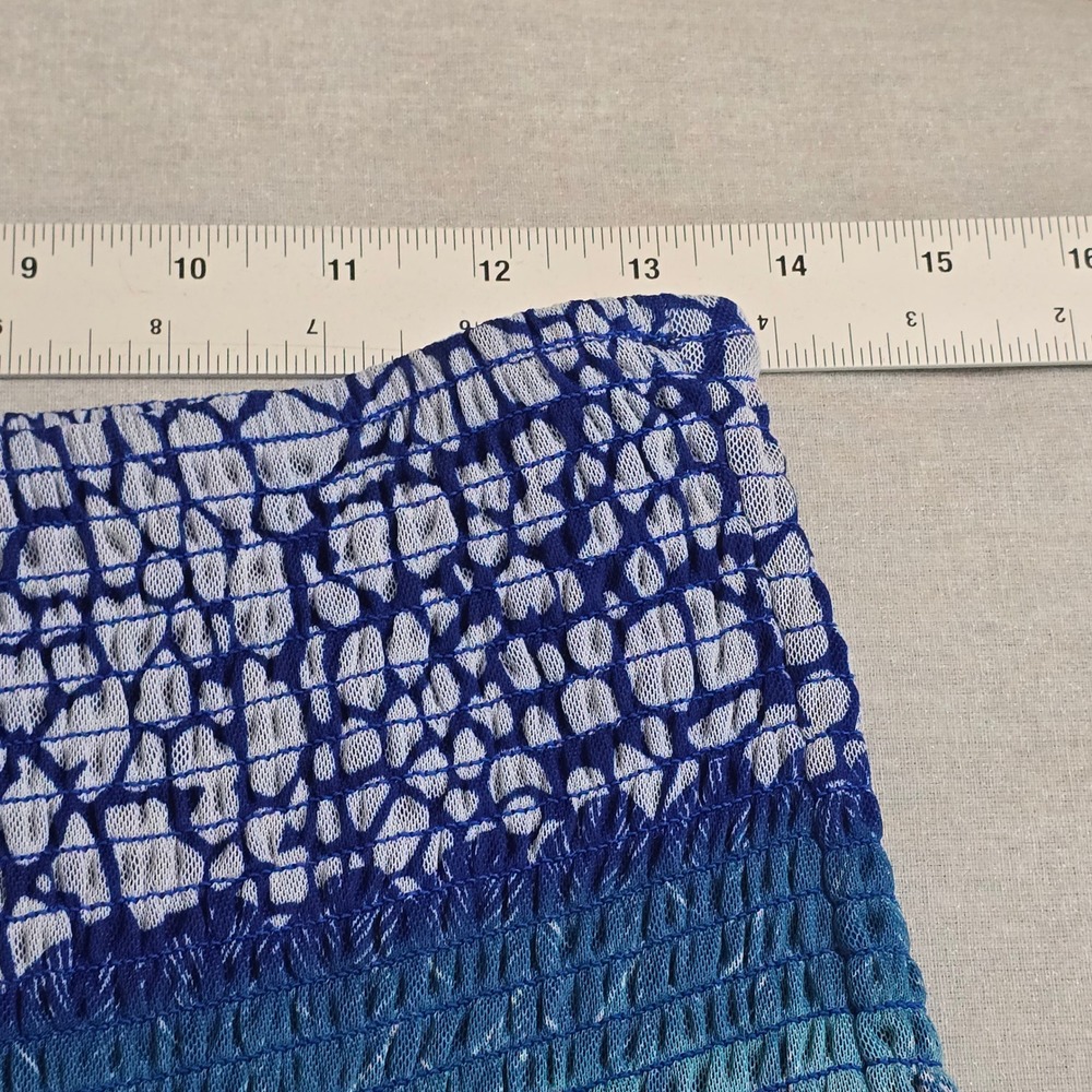 Lapis Convertible Skirt Dress L Blue Animal Peacock Print Beach Boho Gypsy Festi - Picture 5 of 9